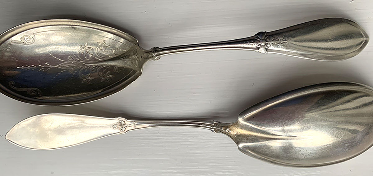 Italian (Sterling, 1880) Brightcut Solid Large Berry/Casserole Spoon by Whiting Manf Co-1