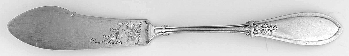 Italian (Sterling, 1880) Bright Cut Individual Solid Fish Knife by Whiting Manf Co-1