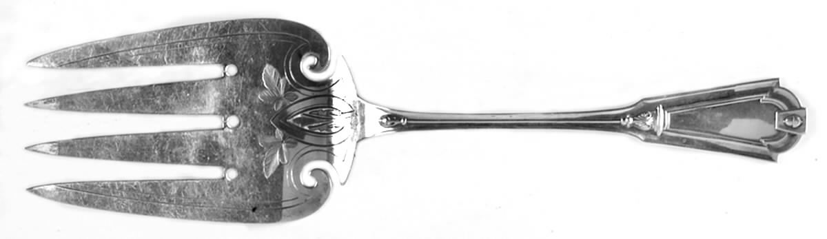 Keystone (Sterling, 1888) Large Solid Fish Serving Fork by Whiting Manf Co-1