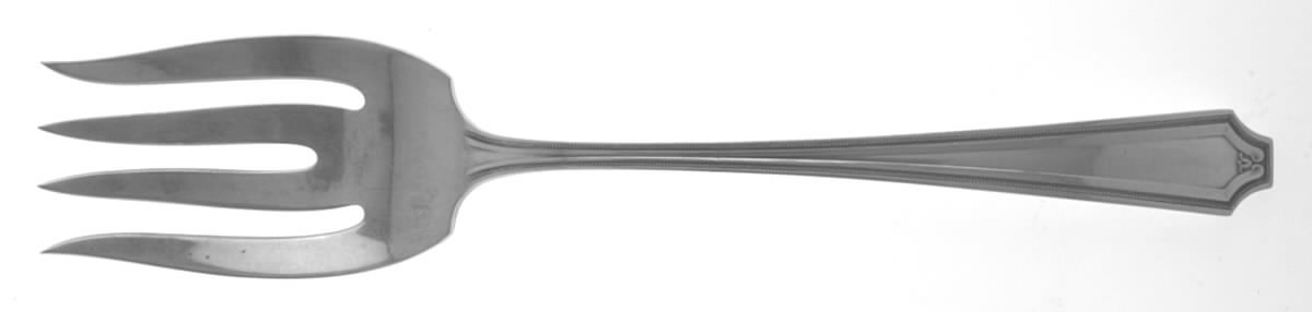 King Albert (Sterling, 1919) Medium Solid Cold Meat Serving Fork by Whiting Manf Co-1