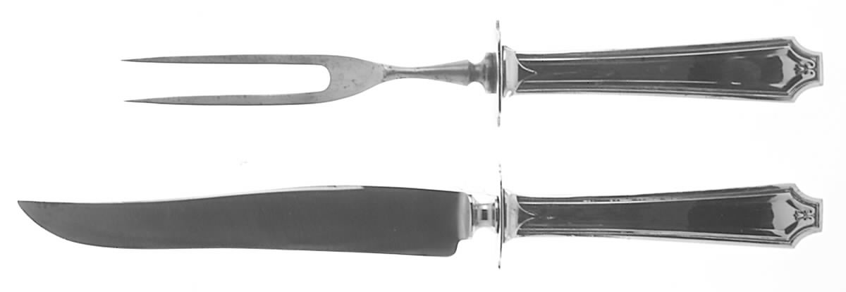 King Albert (Sterling, 1919) Large 2-Piece Roast Carving Set w/Stainless Blade by Whiting Manf Co-1