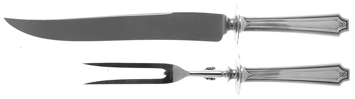 King Albert (Sterling, 1919) (2 Pc)Carving Set-Lg Stnbl/Roast w/Sterling Guard by Whiting Manf Co-1