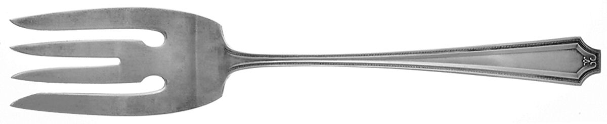 King Albert (Sterling, 1919) Medium Solid Cold Meat Serving Fork by Whiting Manf Co-1