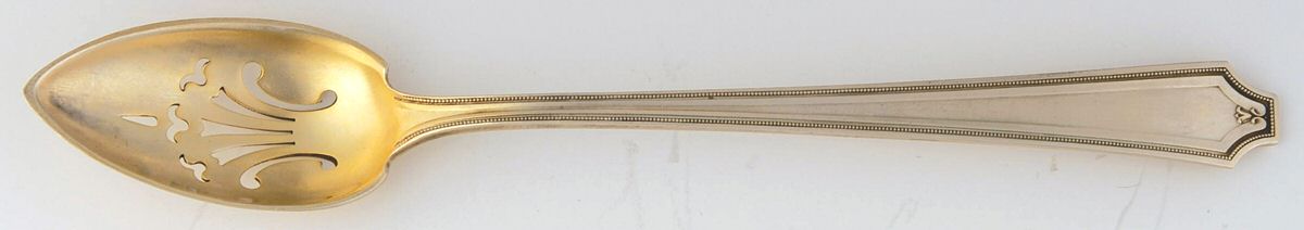 King Albert (Sterling, 1919) Pierced Bowl Short Handle Olive Spoon by Whiting Manf Co-1