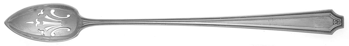 King Albert (Sterling, 1919) Pierced Bowl Long Handle Olive Spoon by Whiting Manf Co-1
