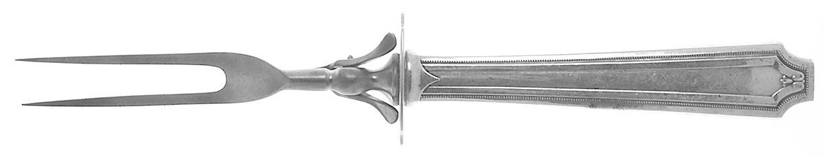 King Albert (Sterling, 1919) Large Stainless-Prong Roast Carving Fork by Whiting Manf Co-1