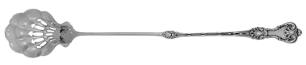King Edward (Sterling, 1901) Pierced Bowl Long Handle Olive Spoon by Whiting Manf Co-1