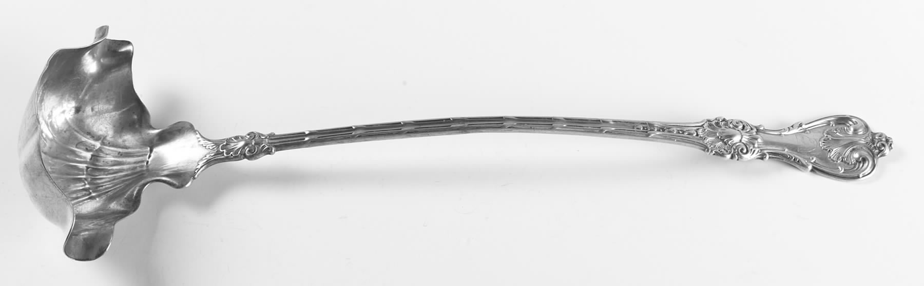 King Edward (Sterling, 1901) Large Punch Ladle, Solid Piece by Whiting Manf Co-1