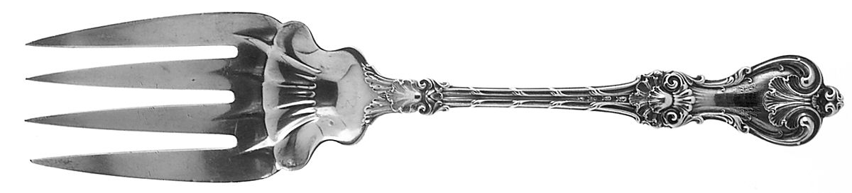 King Edward (Sterling, 1901) Solid Salad Serving Fork by Whiting Manf Co-1