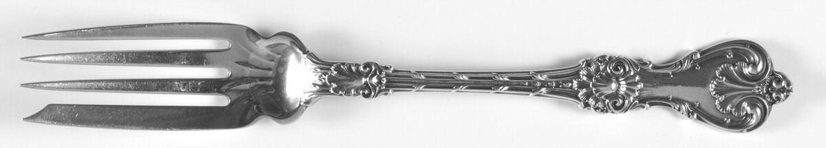 King Edward (Sterling, 1901) Large Solid Cold Meat Serving Fork by Whiting Manf Co-1