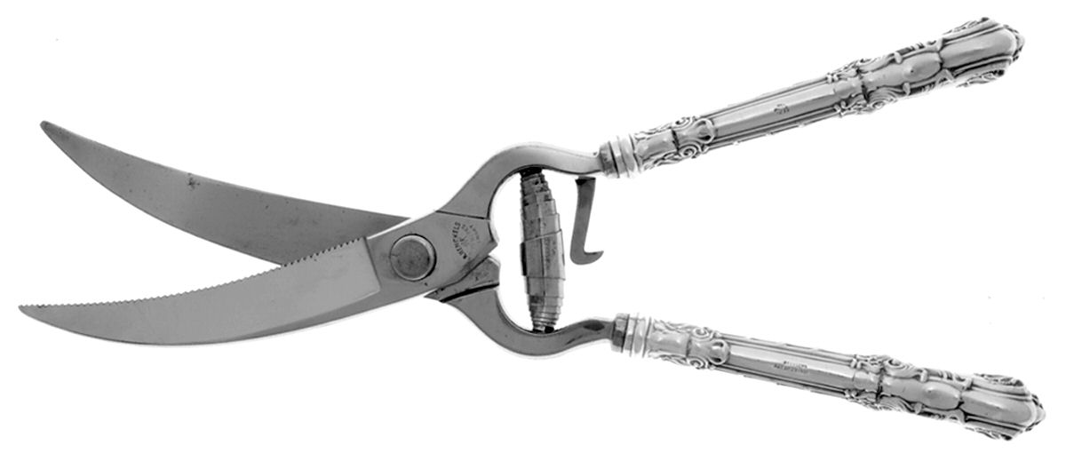 King Edward (Sterling, 1901) Poultry Shears with Stainless Blades by Whiting Manf Co-1