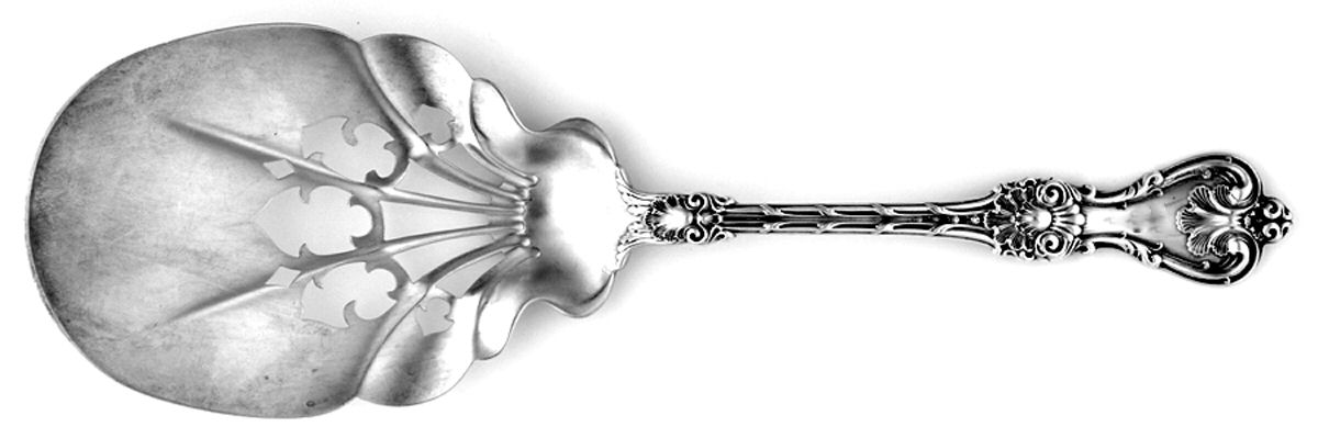 King Edward (Sterling, 1901) Solid Pierced Egg Server by Whiting Manf Co-1