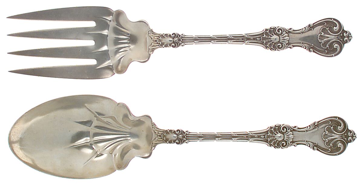 King Edward (Sterling, 1901) (2 Pc) Solid Salad Set by Whiting Manf Co-1