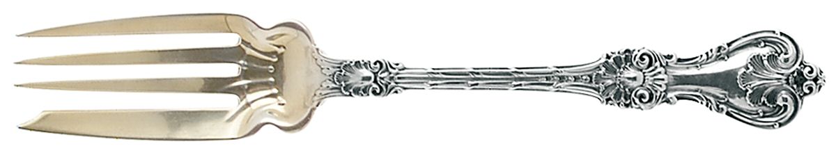 King Edward (Sterling, 1901) Small Solid Cold Meat Serving Fork by Whiting Manf Co-1