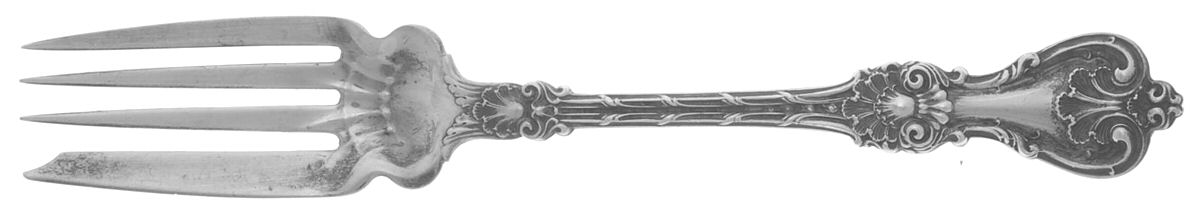 King Edward (Sterling, 1901) Small Solid Cold Meat Serving Fork by Whiting Manf Co-1
