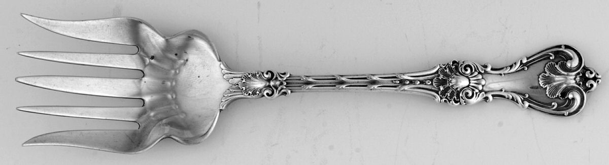 King Edward (Sterling, 1901) Large Solid Tined Sardine Serving Fork by Whiting Manf Co-1
