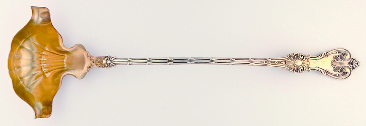 King Edward (Sterling, 1901) Large Punch Ladle, Solid Piece by Whiting Manf Co-1