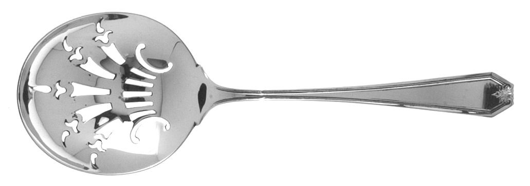 Lady Baltimore (Sterling, 1910, No Monograms) Large Pierced Pea Serving Spoon by Whiting Manf Co-1