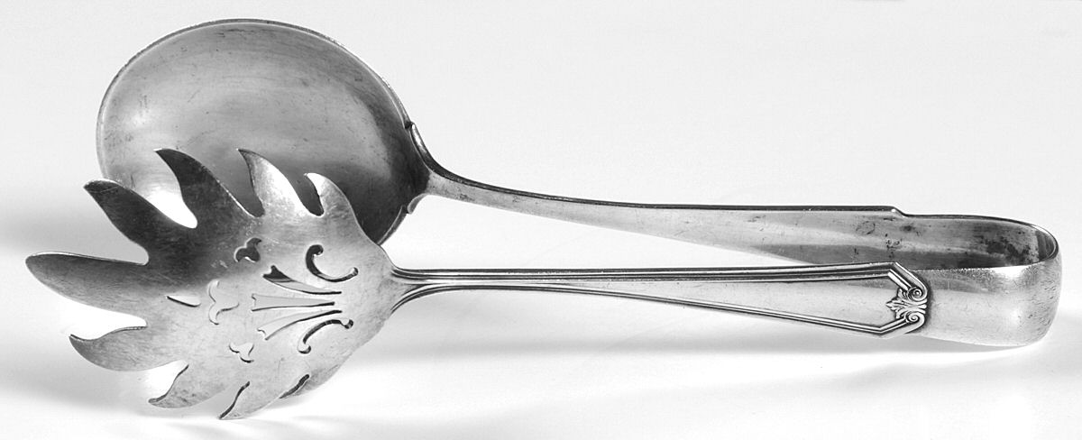 Lady Baltimore (Sterling, 1910, No Monograms) Large Ice Serving Tongs by Whiting Manf Co-1