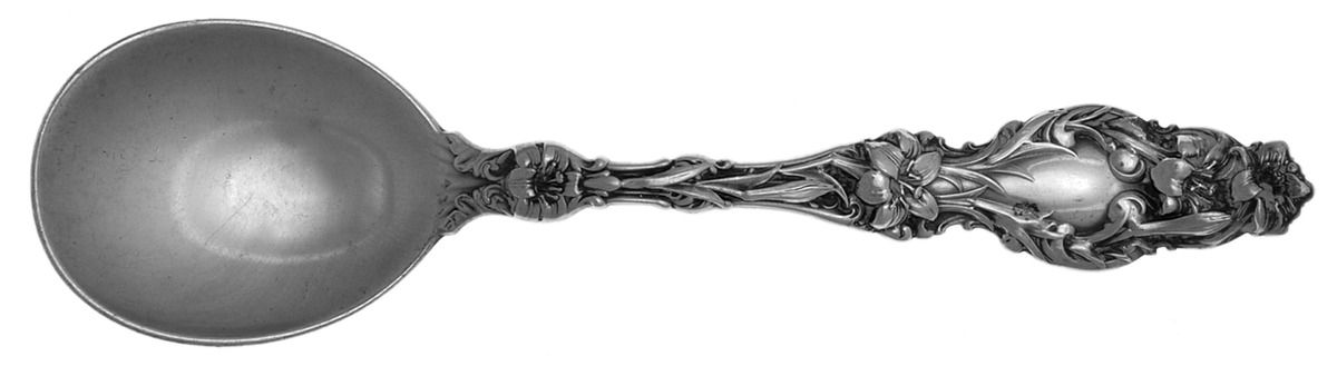 Lily (Sterling, 1902, Lion-Pat.1902) Large Sherbet Spoon by Whiting Manf Co-1