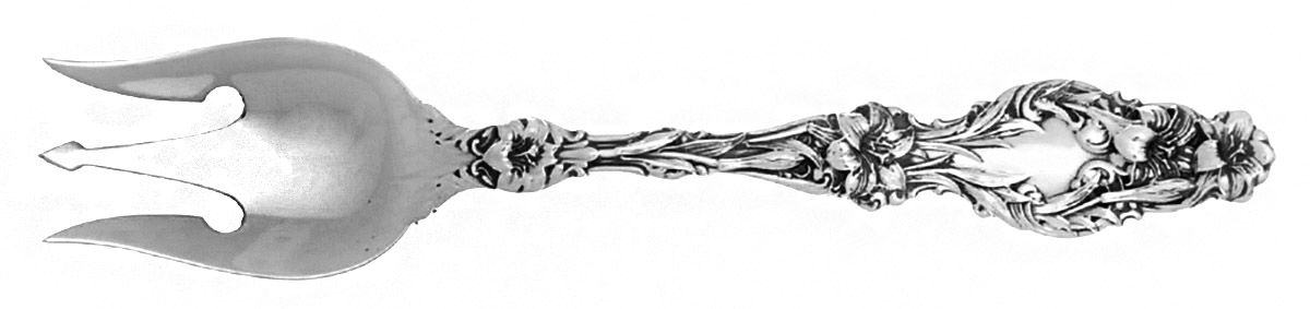 Lily (Sterling, 1902, Lion-Pat.1902) Large Individual Terrapin Fork by Whiting Manf Co-1