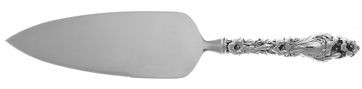 Lily (Sterling, 1902, Lion-Pat.1902) Pie Server with Serrated Stainless Blade HC by Whiting Manf Co-1