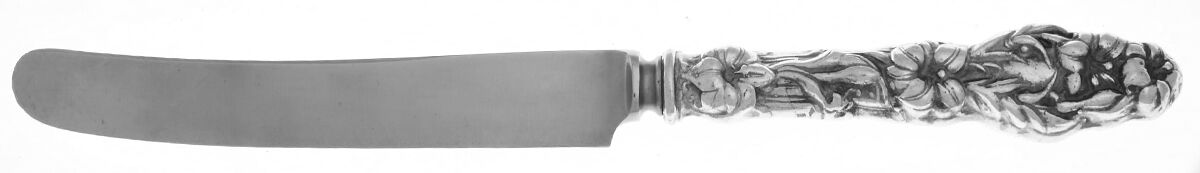 Lily (Sterling, 1902, Lion-Pat.1902) Thick Hollow Handle Bolster Blunt Knife by Whiting Manf Co-1