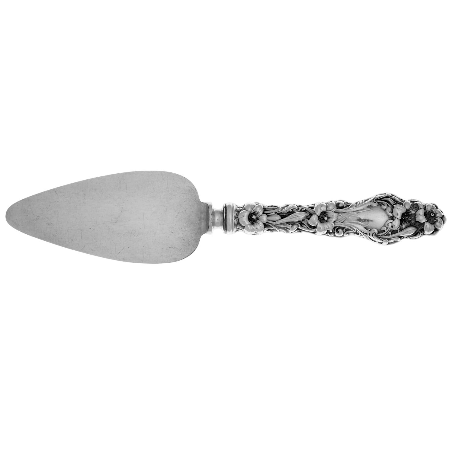 Lily (Sterling, 1902, Lion-Pat.1902) Cheese Server with Silverplate Blade by Whiting Manf Co-1