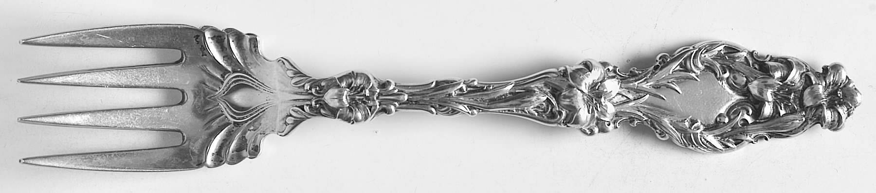 Lily (Sterling, 1902, Lion-Pat.1902) Small Chipped Beef Fork by Whiting Manf Co-1