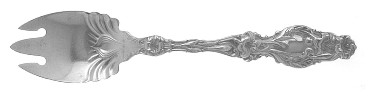 Lily (Sterling, 1902, Lion-Pat.1902) Ice Cream Fork by Whiting Manf Co-1