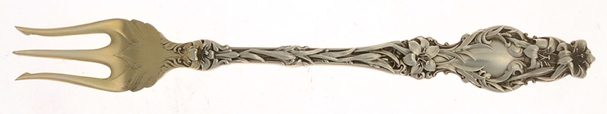 Lily (Sterling, 1902, Lion-Pat.1902) Oyster Fork by Whiting Manf Co-1