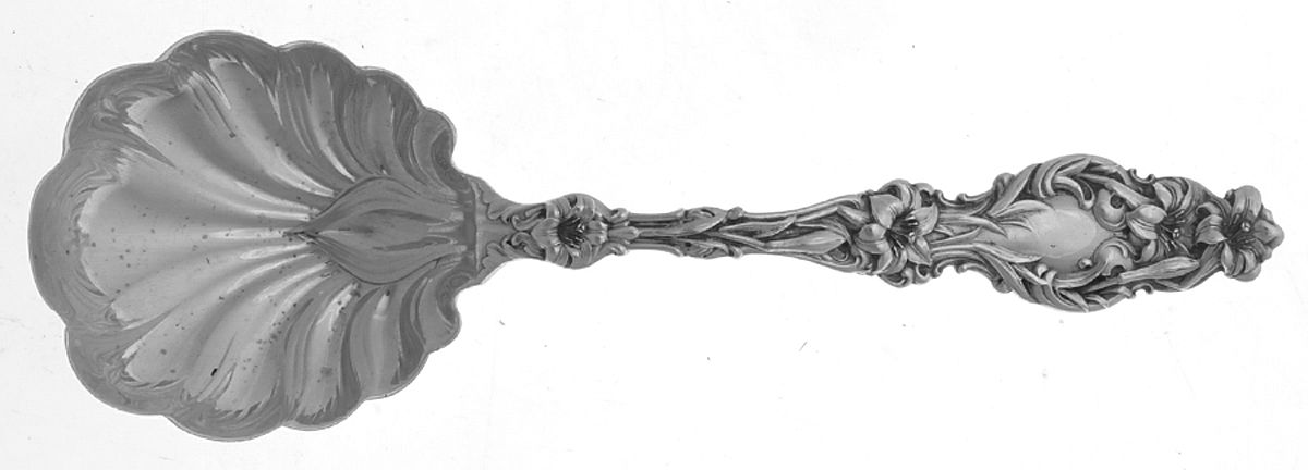 Lily (Sterling, 1902, Lion-Pat.1902) Large Jelly Spoon by Whiting Manf Co-1