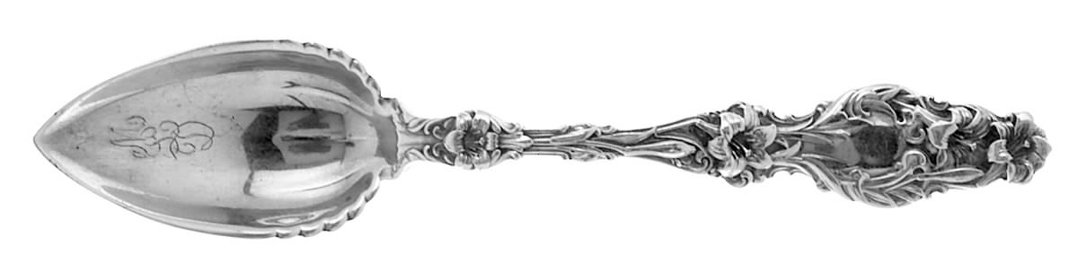 Lily (Sterling, 1902, Lion-Pat.1902) Orange Spoon by Whiting Manf Co-1