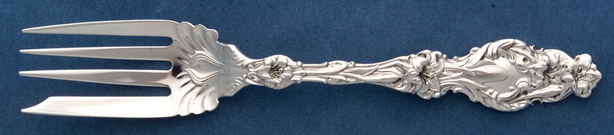 Lily (Sterling, 1902, Lion-Pat.1902) Individual Salad Fork by Whiting Manf Co-1