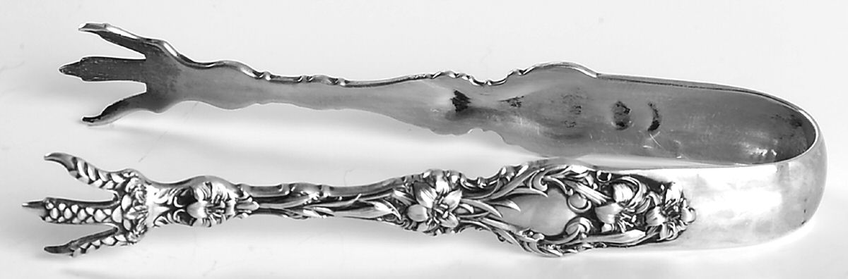 Lily (Sterling, 1902, Lion-Pat.1902) Small Sugar Tongs by Whiting Manf Co-1