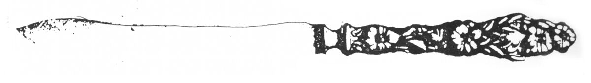 Lily (Sterling, 1902, Lion-Pat.1902) Small Thick Handle Game Carving Knife,Stnl Blade by Whiting Manf Co-1
