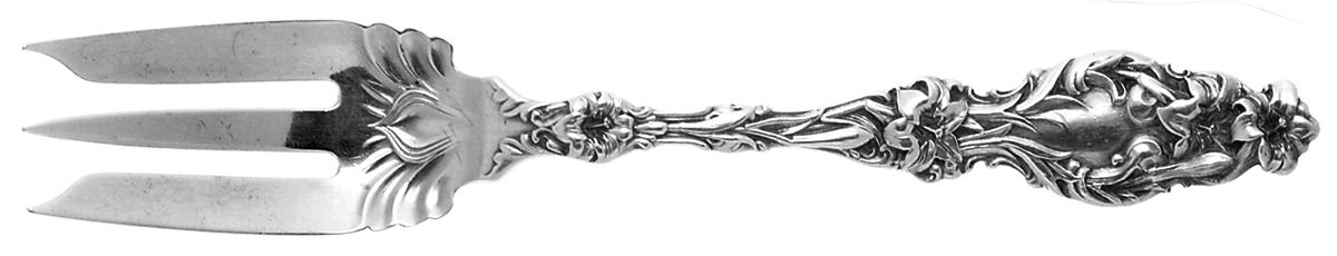 Lily (Sterling, 1902, Lion-Pat.1902) Individual Pie Fork by Whiting Manf Co-1