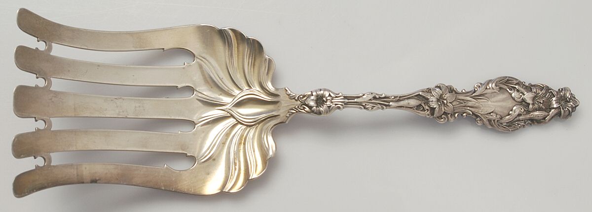 Lily (Sterling, 1902, Lion-Pat.1902) Solid Asparagus Server by Whiting Manf Co-1