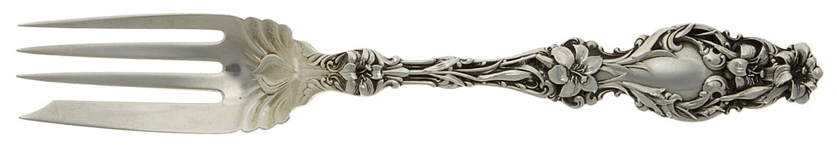Lily (Sterling, 1902, Lion-Pat.1902) Individual Solid Fish Fork by Whiting Manf Co-1