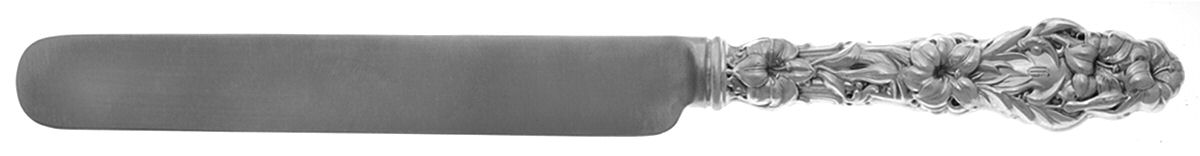 Lily (Sterling, 1902, Lion-Pat.1902) Thick Hollow Handle Blunt Table Knife by Whiting Manf Co-1