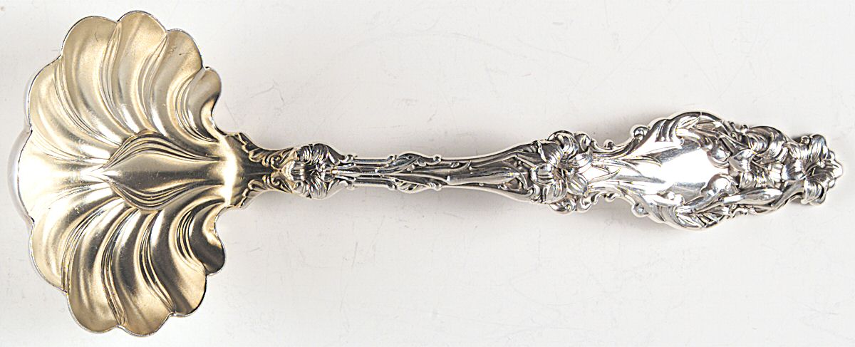 Lily (Sterling, 1902, Lion-Pat.1902) Solid Gravy Ladle by Whiting Manf Co-1
