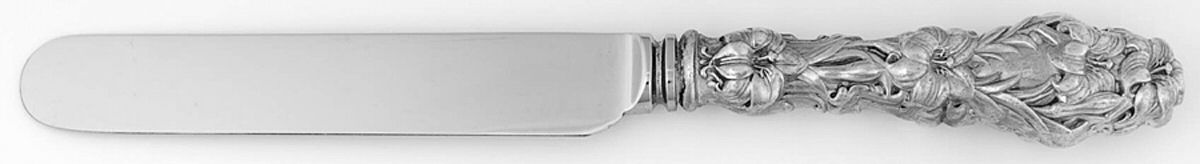 Lily (Sterling, 1902, Lion-Pat.1902) Thick Hollow Handle Bolster Blunt Knife by Whiting Manf Co-1