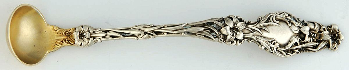 Lily (Sterling, 1902, Lion-Pat.1902) Mustard Spoon by Whiting Manf Co-1