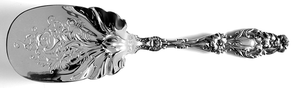 Lily (Sterling, 1902, Lion-Pat.1902) Pierced Fried Oyster Server by Whiting Manf Co-1