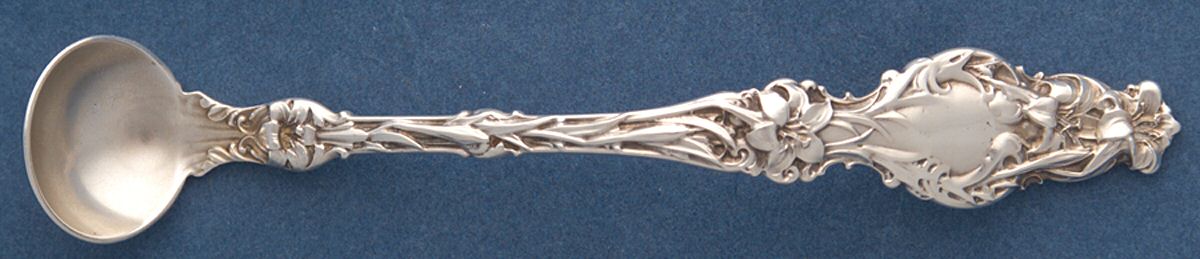 Lily (Sterling, 1902, Lion-Pat.1902) Mustard Spoon by Whiting Manf Co-1
