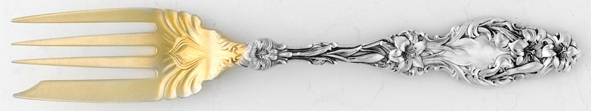 Lily (Sterling, 1902, Lion-Pat.1902) Individual Salad Fork by Whiting Manf Co-1