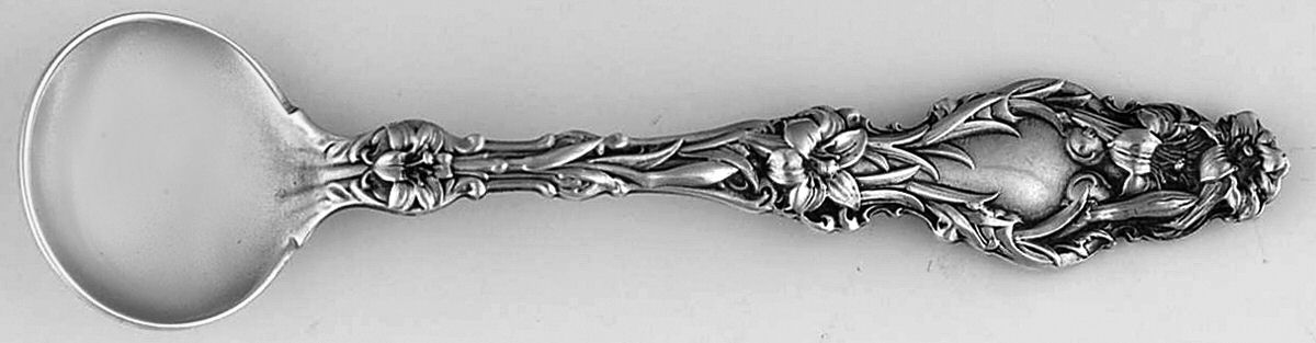 Lily (Sterling, 1902, Lion-Pat.1902) Master Salt Spoon by Whiting Manf Co-1