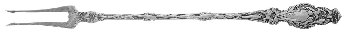 Lily (Sterling, 1902, Lion-Pat.1902) Long Handle Olive Fork by Whiting Manf Co-1