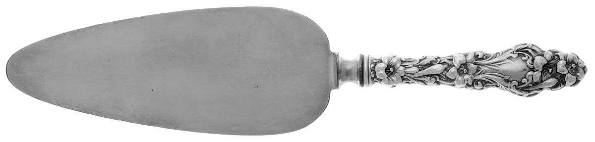 Lily (Sterling, 1902, Lion-Pat.1902) Thin Handle New Style Pie Server,Slvp Blade by Whiting Manf Co-1
