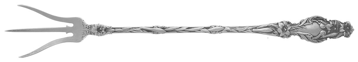 Lily (Sterling, 1902, Lion-Pat.1902) Large Lettuce Serving Fork by Whiting Manf Co-1